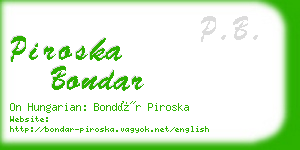 piroska bondar business card